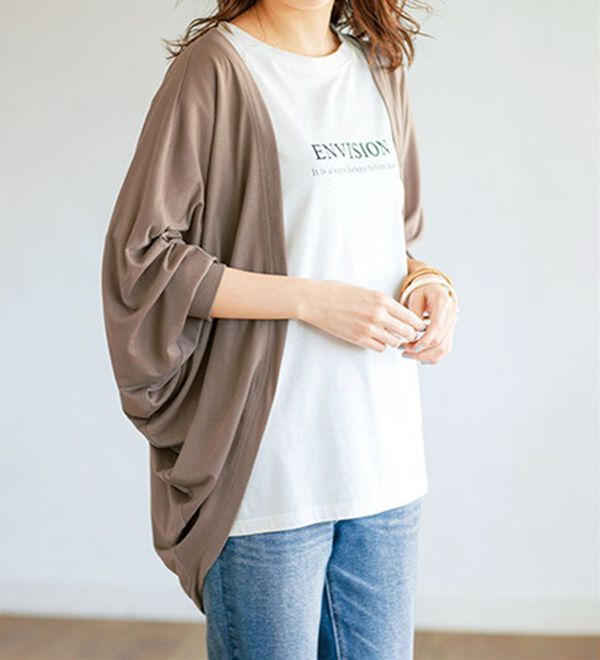 GeeRA（ジーラ）の「接触冷感！ドルマンカットソーカーディガン（ニットカーディガン）」｜詳細画像