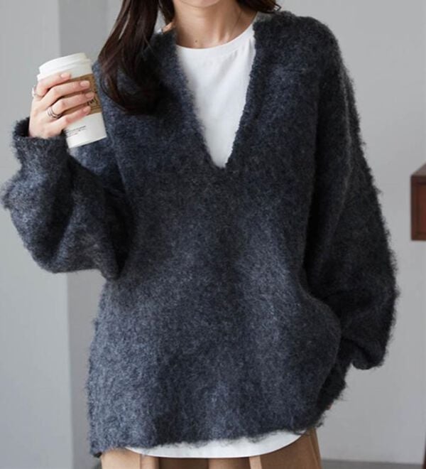 RANAN（ラナン）の「ディープキーネックシャギーニット（ニット・セーター）」｜詳細画像