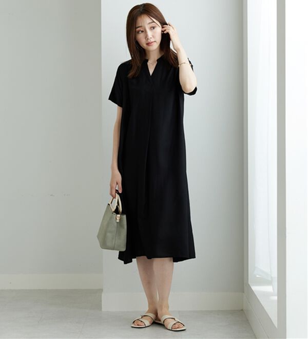 BELLUNA（ベルーナ）の「レーヨン素材スキッパーデザインワンピース（その他ワンピース）」｜詳細画像