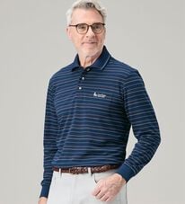 「＜カルビア＞長く着られる柄違い涼やか麻入りポロシャツ（メンズポロシャツ）」