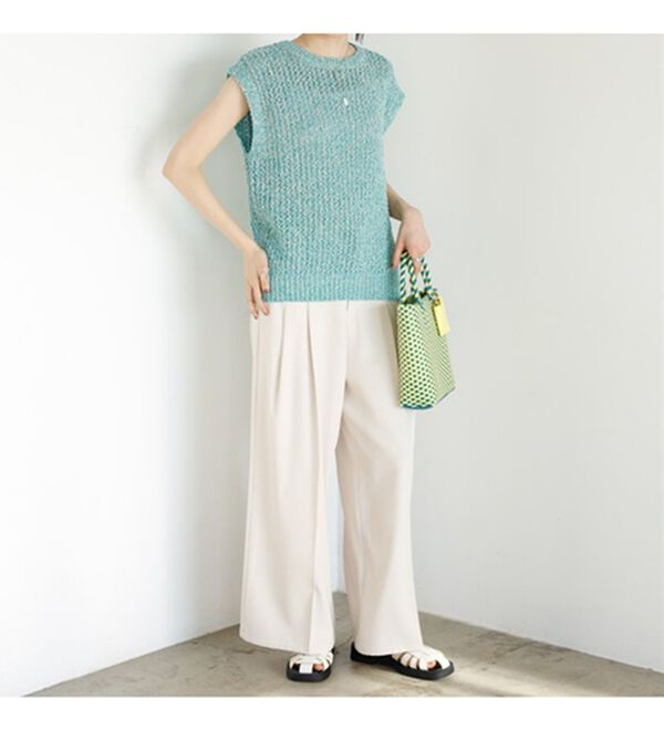 GeeRA（ジーラ）の「ミックスカラーメッシュニットトップス（ニット・セーター）」｜詳細画像