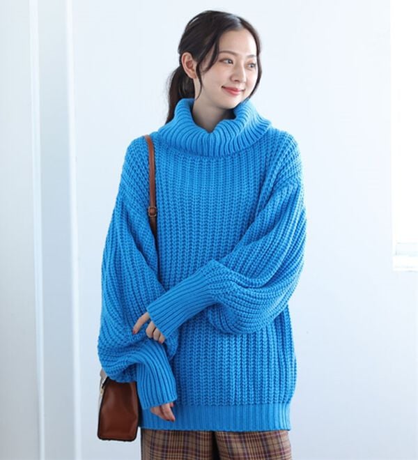 A HAPPY MARILYN（アハッピーマリリン）の「【Ｌ～４Ｌ】カラーを楽しむおしゃゆるチャンキーニット（ニット・セーター）」｜詳細画像