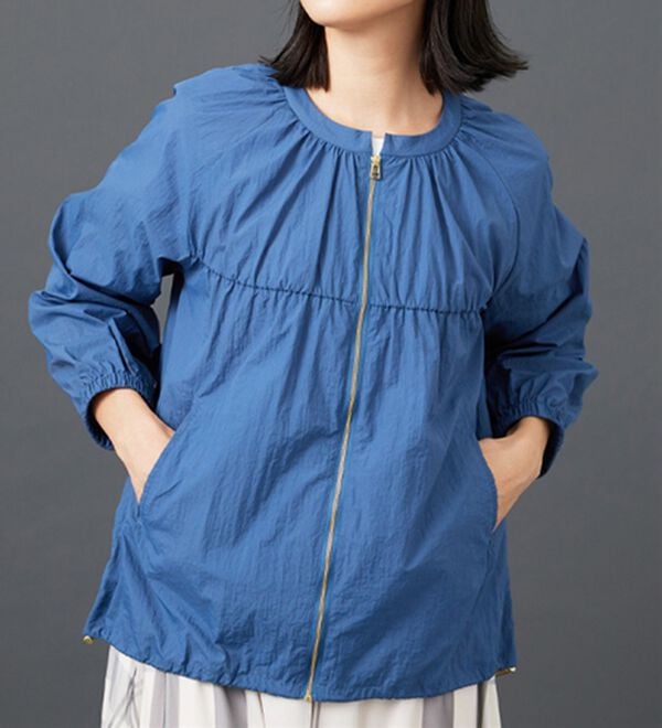 BELLUNA（ベルーナ）の「シアー素材ギャザーデザインブルゾン（ブルゾン）」｜詳細画像