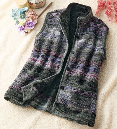 ルフラン（ルフラン）の「裏ボアジャカードニットベスト（ベスト）」