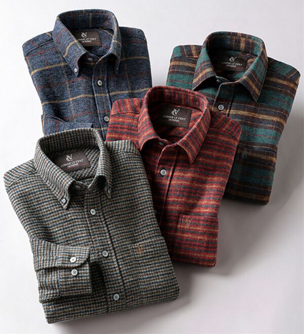 「＜コムルヴァン・オム＞コットンツイード柔らかボタンダウンシャツ（メンズシャツ）」｜詳細画像