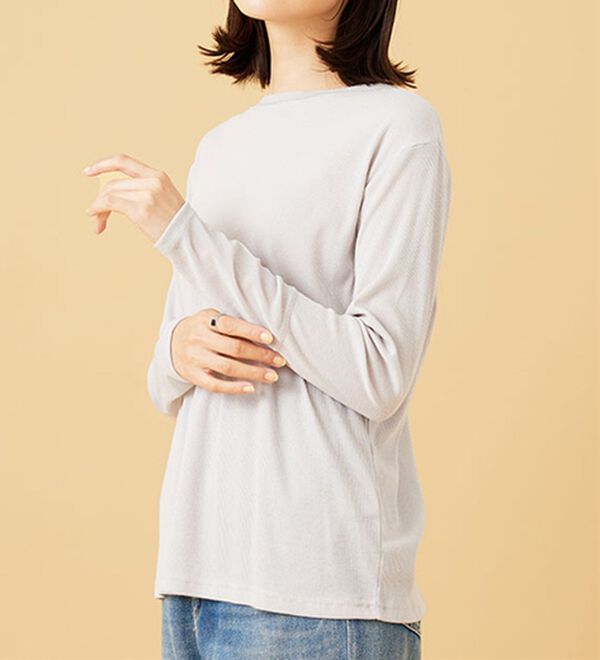 BELLUNA（ベルーナ）の「衿＆袖ラメチュール切替プルオーバー（カットソー）」｜詳細画像