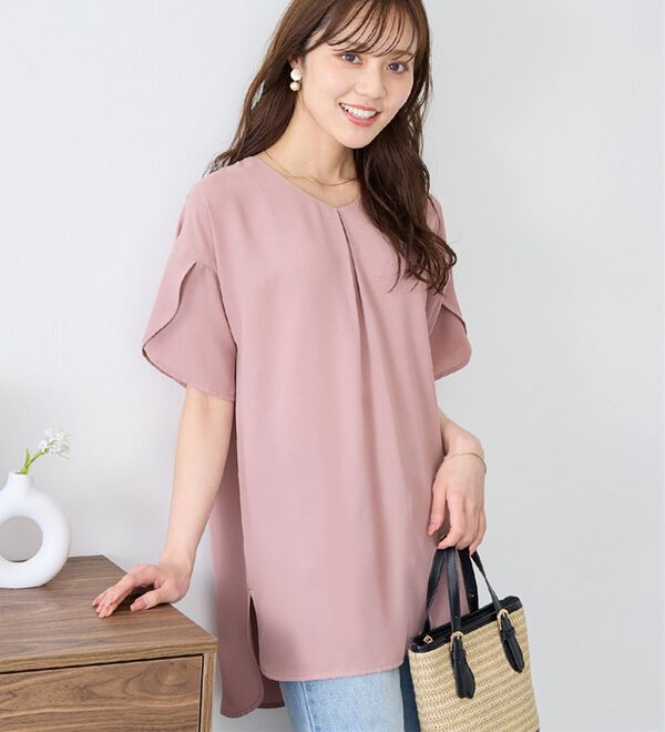 alotta（アロッタ）の「【接触冷感】チューリップ袖コクーンゆるチュニック（チュニック）」｜詳細画像