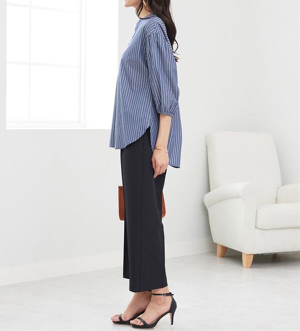 BELLUNA（ベルーナ）の「ラメストライプ素材パール使いブラウス（ブラウス）」｜詳細画像