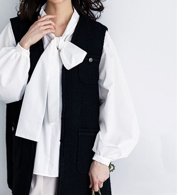 RANAN（ラナン）の「ボリュームボウタイブラウス（ブラウス）」｜詳細画像