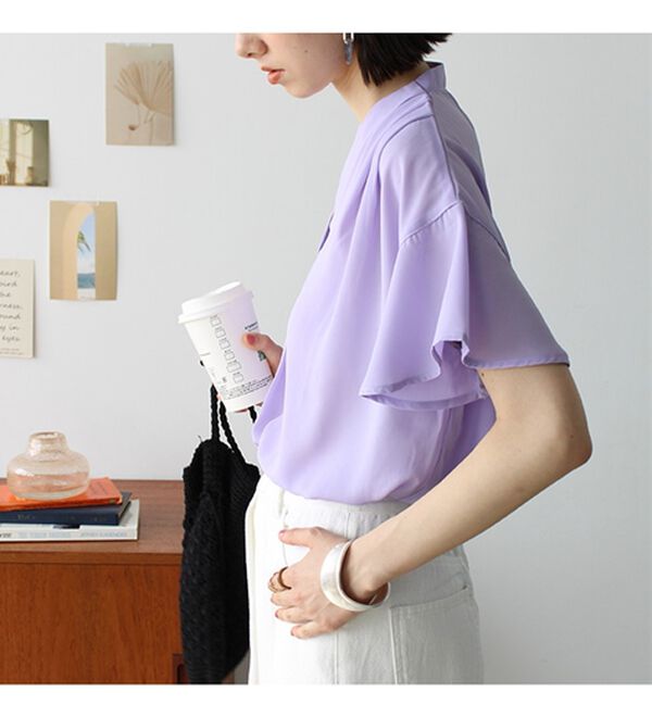 GeeRA（ジーラ）の「サラサラ涼しい！着やせも叶うフレアー袖ブラウス（ブラウス）」｜詳細画像