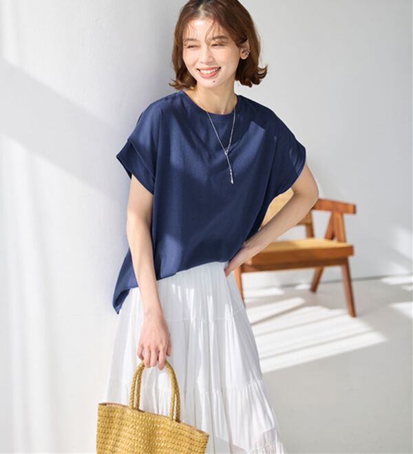 Viola e Viola（ヴィオラ エ ヴィオラ）の「脱普通！すっきり見え大人の上品Ｔシャツ（Tシャツ）」｜詳細画像