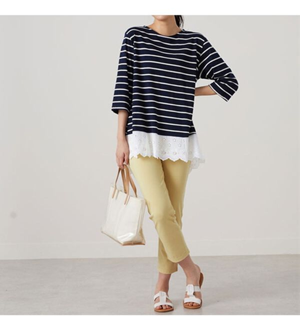 BELLUNA（ベルーナ）の「華やかレース使いボーダーチュニック（チュニック）」｜詳細画像