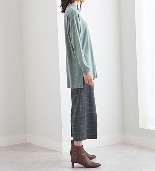 BELLUNA（ベルーナ）の「サマ見え（スーパーウォーム）ウール調センタープレスクロップドパンツ（クロップドパンツ）」｜詳細画像