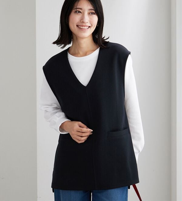 BELLUNA（ベルーナ）の「静電気防止インナー付Ｖネックベストアンサンブル（アンサンブル）」｜詳細画像