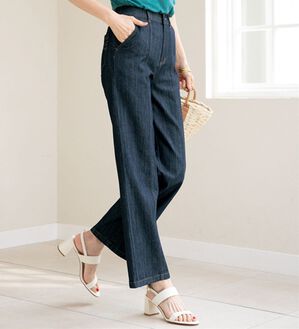 ルフラン（ルフラン）の「涼感翡翠（ひすい）　美脚ジーンズ（フルレングスパンツ）」｜インディゴ