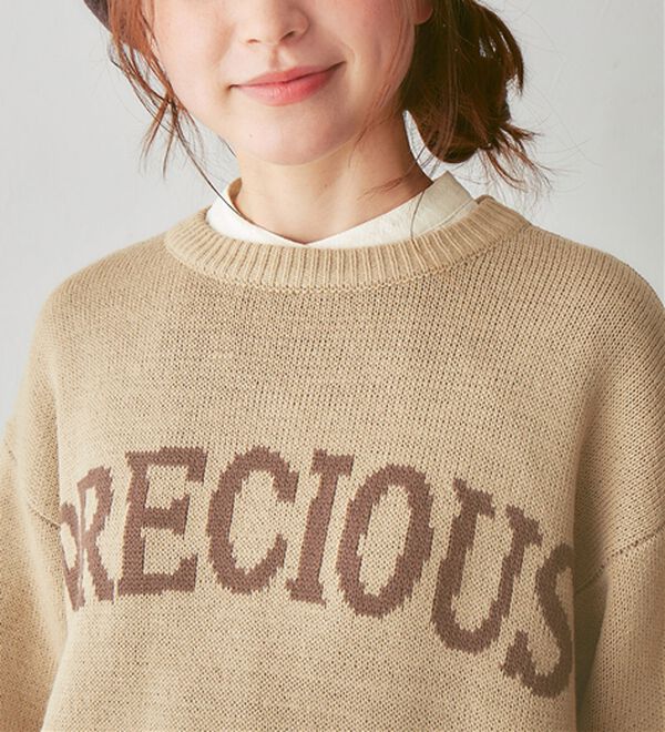 Viola e Viola（ヴィオラ エ ヴィオラ）の「ゆるシルエットロゴデザインニットトップス（ニット・セーター）」｜詳細画像