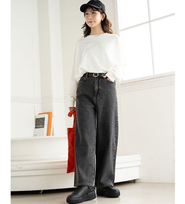 A HAPPY MARILYN（アハッピーマリリン）の「【Ｍ～７Ｌ】美脚＆美尻が叶う！優勝ワイドパンツ（ワイドパンツ・ガウチョ）」｜詳細画像