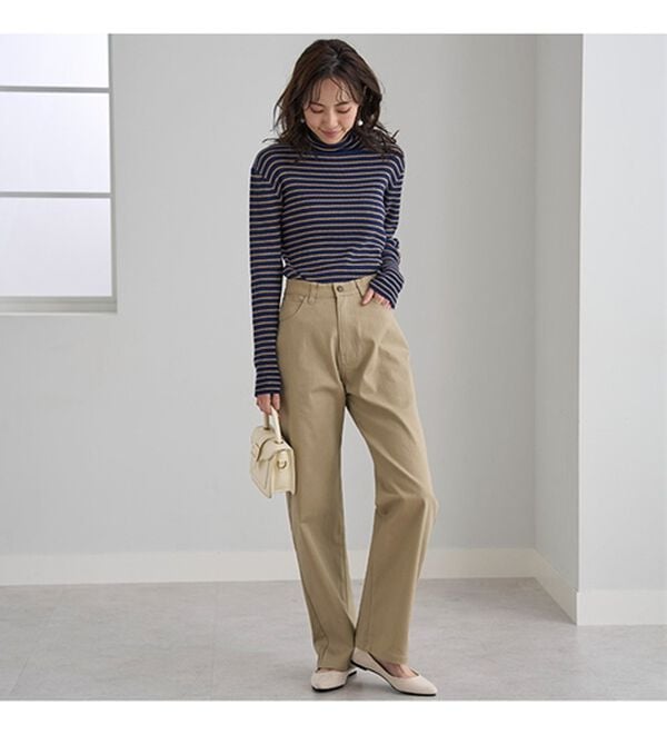 BELLUNA（ベルーナ）の「ぐんぐん伸びるカラーワイドデニム（ワイドパンツ・ガウチョ）」｜詳細画像