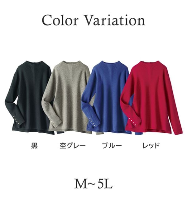 BELLUNA（ベルーナ）の「もちもち袖ボタンニットプルオーバー（ニット・セーター）」｜詳細画像