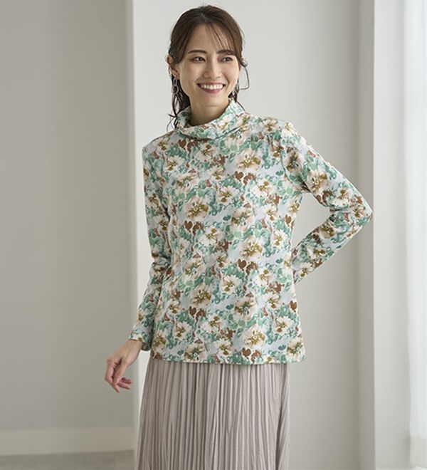 BELLUNA（ベルーナ）の「テンセル（ＴＭ）繊維・コットンプリントプルオーバー（カットソー）」｜詳細画像