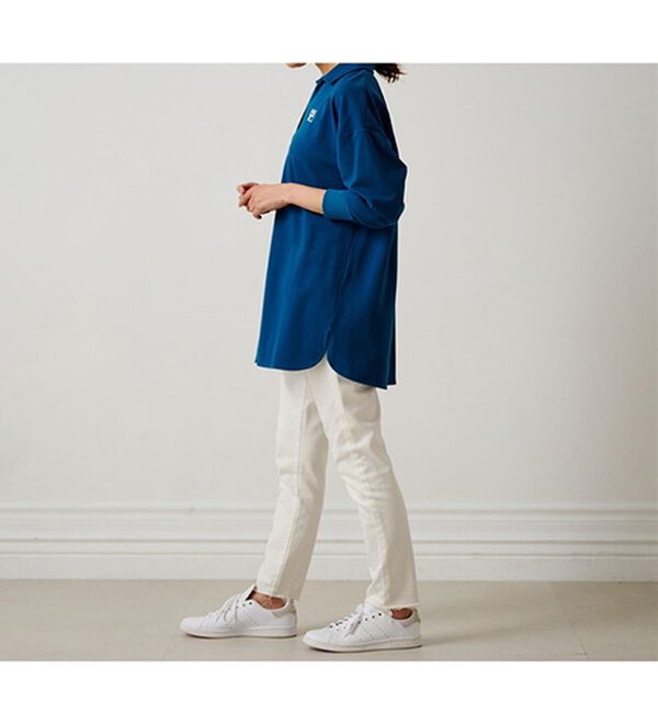 RANAN（ラナン）の「＜ＦＩＬＡ＞鹿の子チュニック長袖ポロシャツ（カットソー）」｜詳細画像