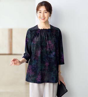 ルフラン（ルフラン）の「日本製エスパンディ調チュニック＜藍華～らんか～＞（チュニック）」｜グリーン系