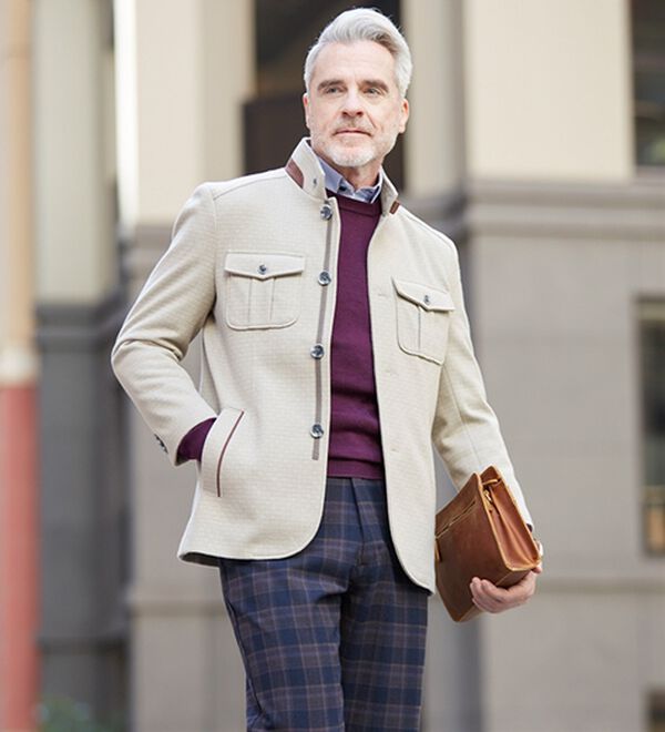 「＜コムルヴァン・オム＞袖丈短め紳士のジャストフィットジャケット（メンズジャケット）」｜詳細画像