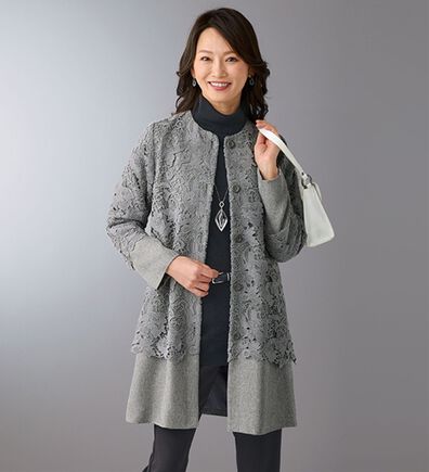 BELLUNA（ベルーナ）の「ケミカルレース使い重ねデザインジャケット（その他ジャケット）」