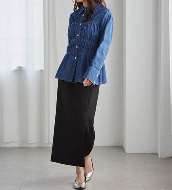 RANAN（ラナン）の「ライトデニムシャーリングデザインシャツブルー（シャツ）」｜詳細画像