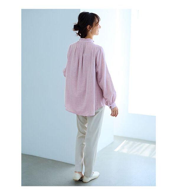 【新品】SUGARHILL オープンカラーブラウス　サイズ2 ブラウン オーガニックコットンダブルガーゼブラウス - ベルーナ【公式】