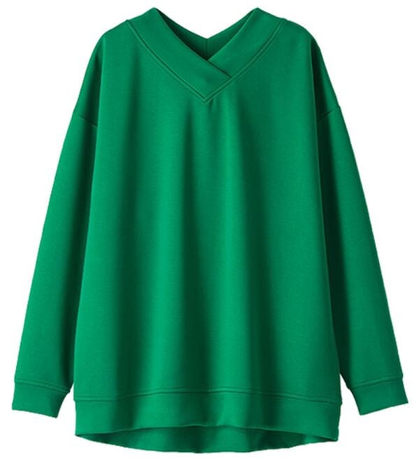 BELLUNA（ベルーナ）の「なめらかタッチ！もっちりんＶネックチュニック（カットソー）」｜詳細画像