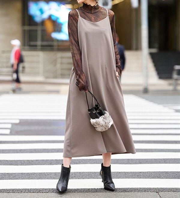 BELLUNA（ベルーナ）の「シアープルオーバー付！ワンピースアンサンブル（その他ワンピース）」｜詳細画像