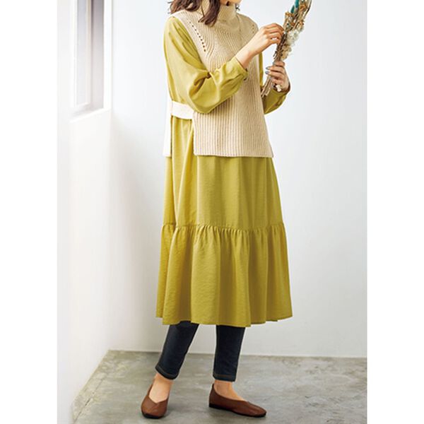 BELLUNA（ベルーナ）の「ベストとセットになったティアードワンピース（その他ワンピース）」｜詳細画像