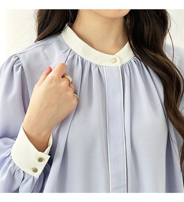 GeeRA（ジーラ）の「前後２ＷＡＹバイカラーブラウス（ブラウス）」｜詳細画像