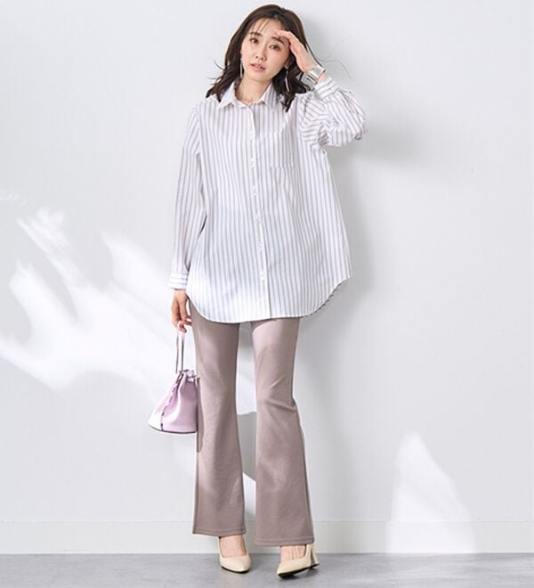 BELLUNA（ベルーナ）の「シュッと体型カバー！ジャストフィットフレアーパンツ（フルレングスパンツ）」｜詳細画像