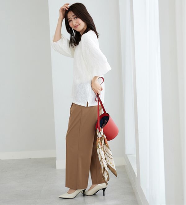 BELLUNA（ベルーナ）の「波柄ジャカードバルーン袖プルオーバー（カットソー）」｜詳細画像