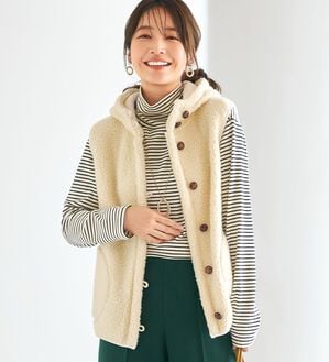 BELLUNA（ベルーナ）の「【快適Ｌａｂ．】ぬくぬく暖か裏フリースボア素材ベスト（ベスト）」｜詳細画像