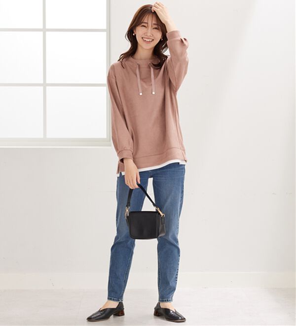 BELLUNA（ベルーナ）の「スエード調重ね着風プルオーバー（カットソー）」｜詳細画像