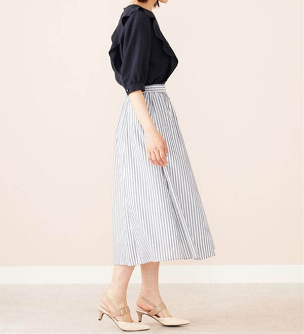 BELLUNA（ベルーナ）の「麻調合繊フリルデザインブラウス（ブラウス）」｜詳細画像