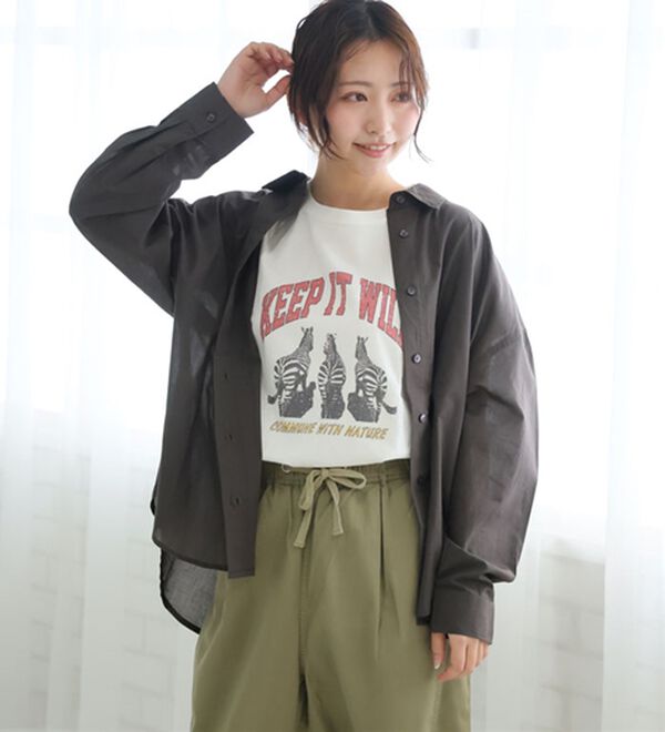 A HAPPY MARILYN（アハッピーマリリン）の「【Ｌ～６Ｌ】綿１００％ゆったりシルエットシャツ【風通るクラシック】（シャツ）」｜詳細画像