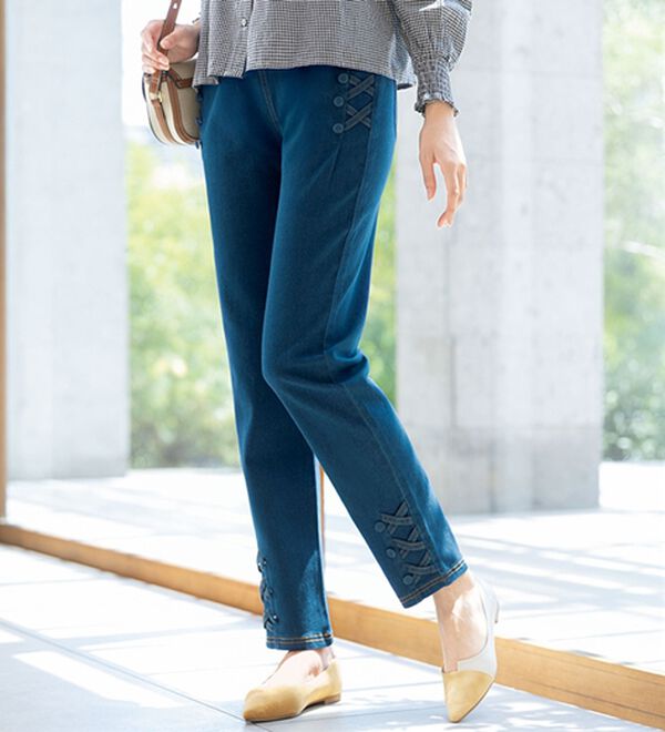 ルフラン（ルフラン）の「【３本組】かわいさ自慢のやわらかデニム（フルレングスパンツ）」｜詳細画像