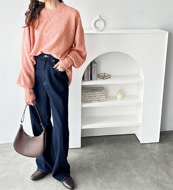 GeeRA（ジーラ）の「ゆるっと柔らか！袖ボリュームメランジニット（ニット・セーター）」｜詳細画像