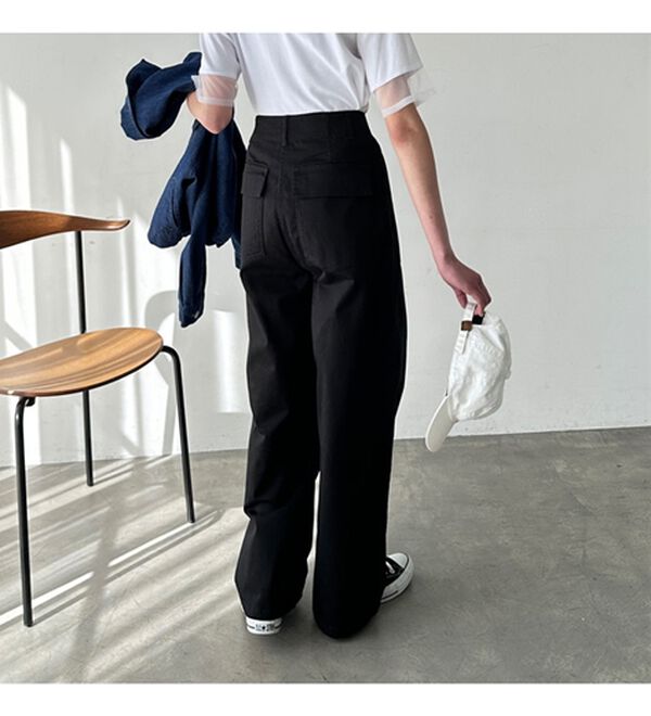 GeeRA（ジーラ）の「コットンワイドベイカーパンツ（フルレングスパンツ）」｜詳細画像