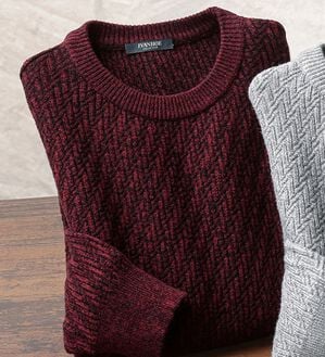 「ニット好きも喜ぶ！大満足セーター（メンズニット・セーター）」｜杢ワイン