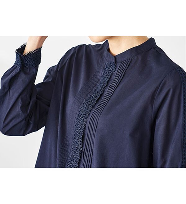 BELLUNA（ベルーナ）の「綿１００％レース&times;ピンタックデザインブラウス（ブラウス）」｜詳細画像