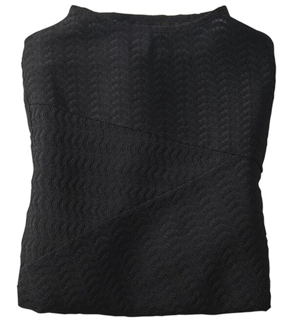 BELLUNA（ベルーナ）の「波柄ジャカード切替デザインプルオーバー（カットソー）」｜黒