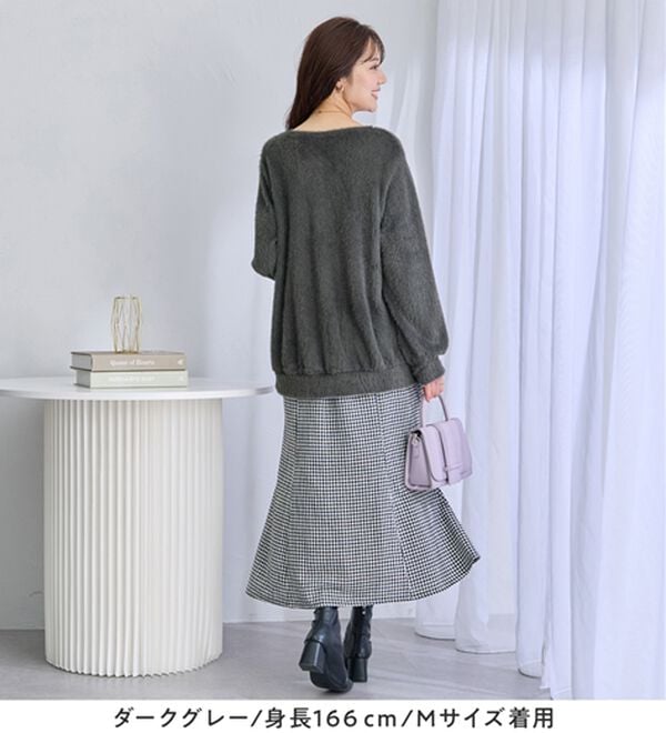 alotta（アロッタ）の「【見た目はニット、着心地はカットソー】フェザーカットソーゆるトップス（カットソー）」｜詳細画像