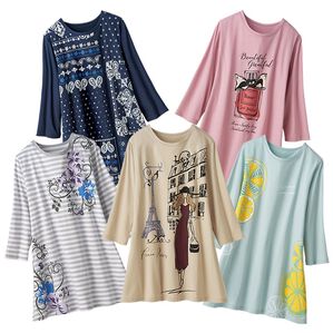 「着回し抜群！毎日可愛いプリントチュニック（パジャマ・ルームウェア）」｜詳細画像