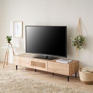 iellio（イエリオ）の「ラタン調テレビ台＜テレビ台・ローボード・テレビボード・90cm・120cm・150cm・収納棚・テレビラック・ＴＶ台・パソコン台＞（リビング収納）」｜ナチュラルオーク
