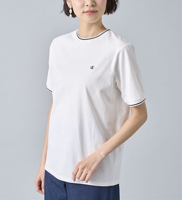 BELLUNA（ベルーナ）の「【ｃｈａｍｐｉｏｎ】配色ラインＴシャツ【UNDOVE】（Tシャツ）」｜詳細画像